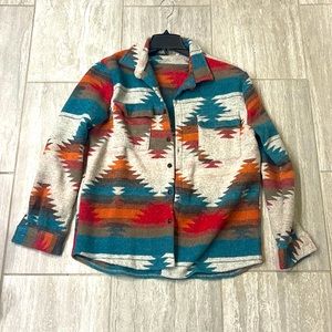 Men’s tribal print shirt jacket size medium